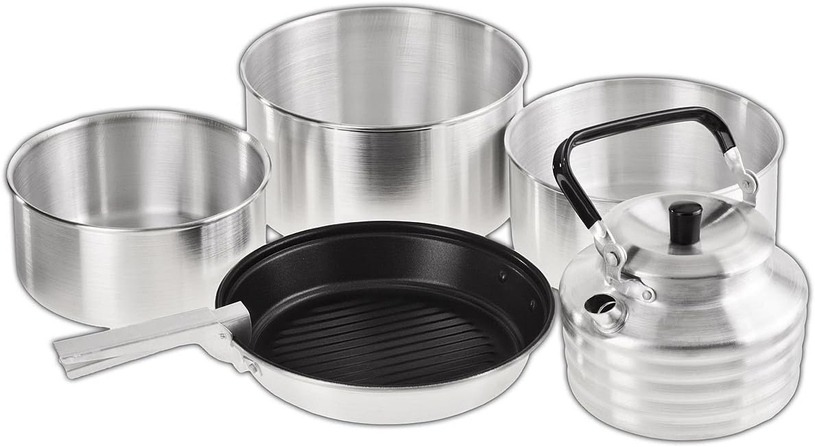 5-Piece Stackable Aluminum Camping Cook Set