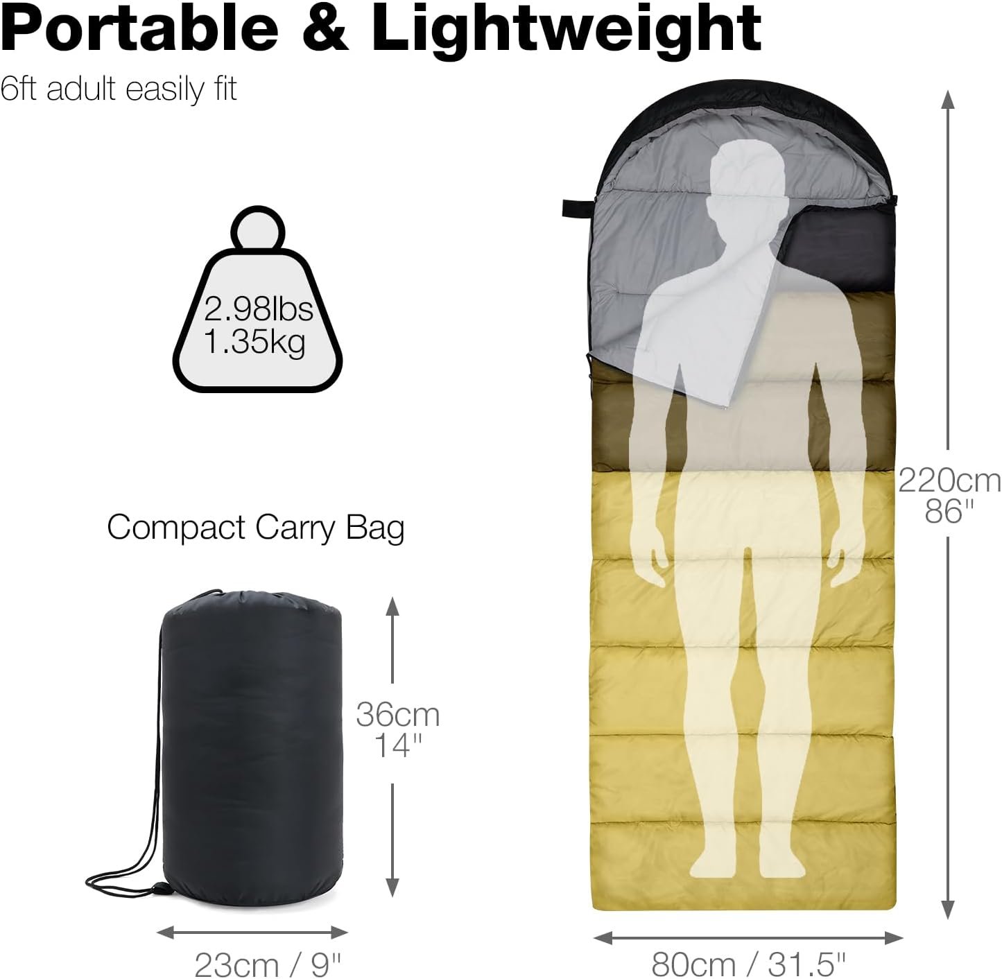 Waterproof Compact Winter Backpacking Sleeping Bag - Image 2