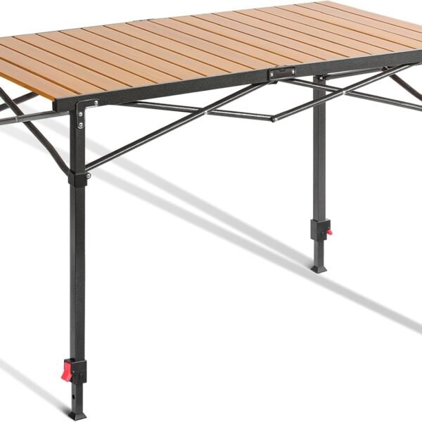 Large Adjustable Aluminum Camping Table for 2-6