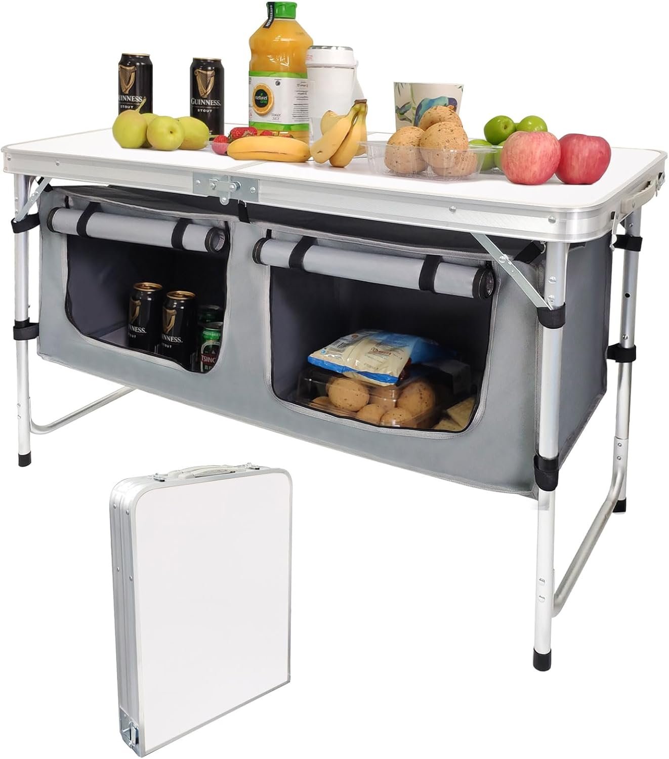 Adjustable Aluminum Folding Camping Table