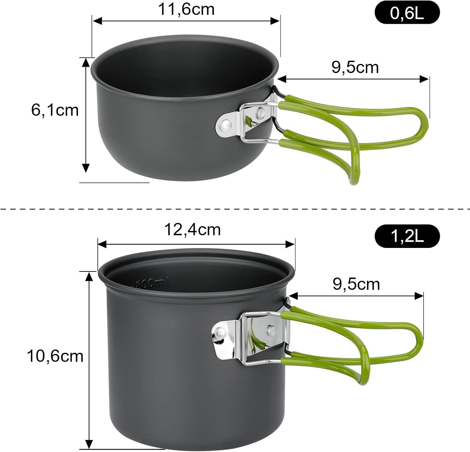 Aluminum Cookware Set with Foldable Cutlery - Image 2
