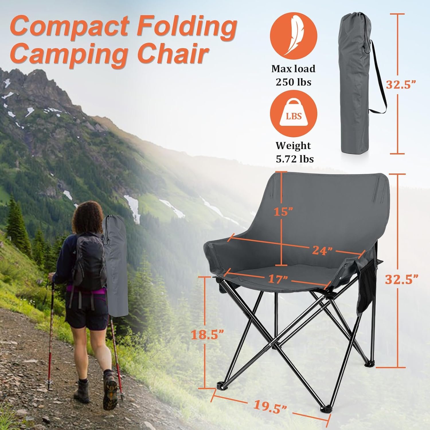 Portable Folding Camping Chair for Adults - Image 2