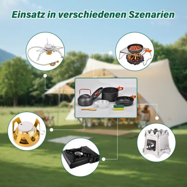 13-Piece Foldable Outdoor Cookware Set