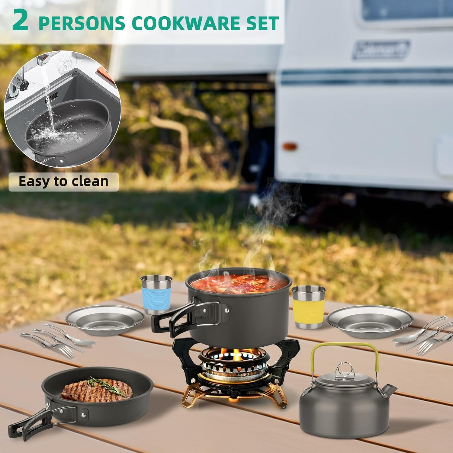 Portable Non-Stick Camping Cookware Set
