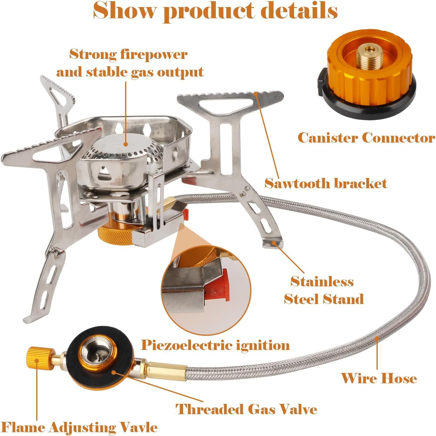 3500W Foldable Camping Stove with Ignition - Image 2