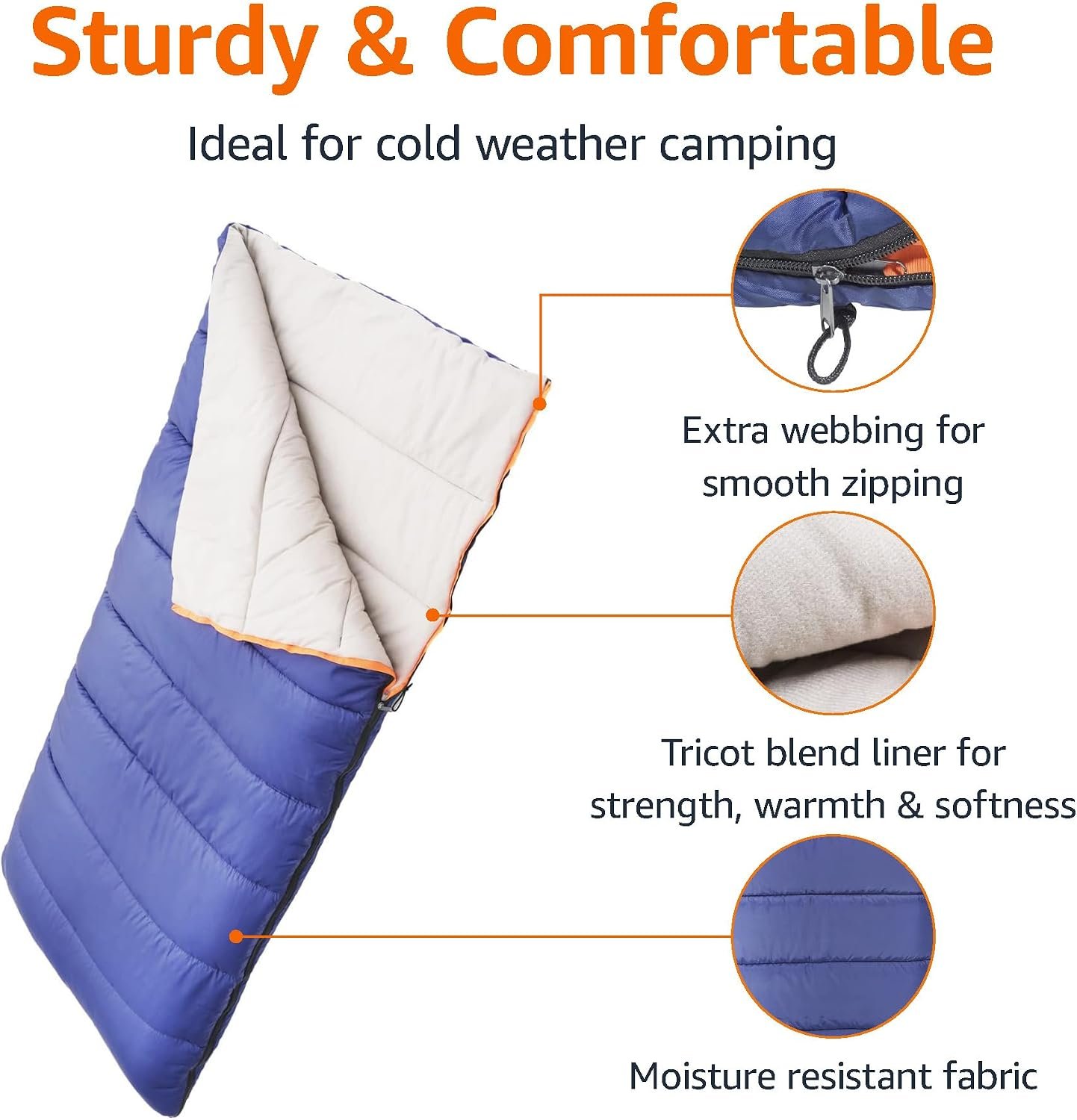 Blue Twin Cold Weather Sleeping Bag - Image 2