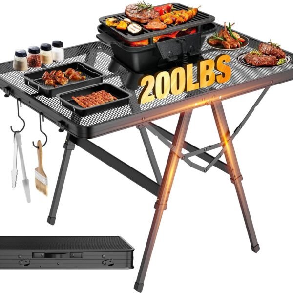 3ft Adjustable Folding Grill Camping Table