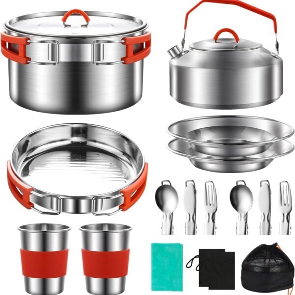 304 Stainless Steel Camping Cookware Set