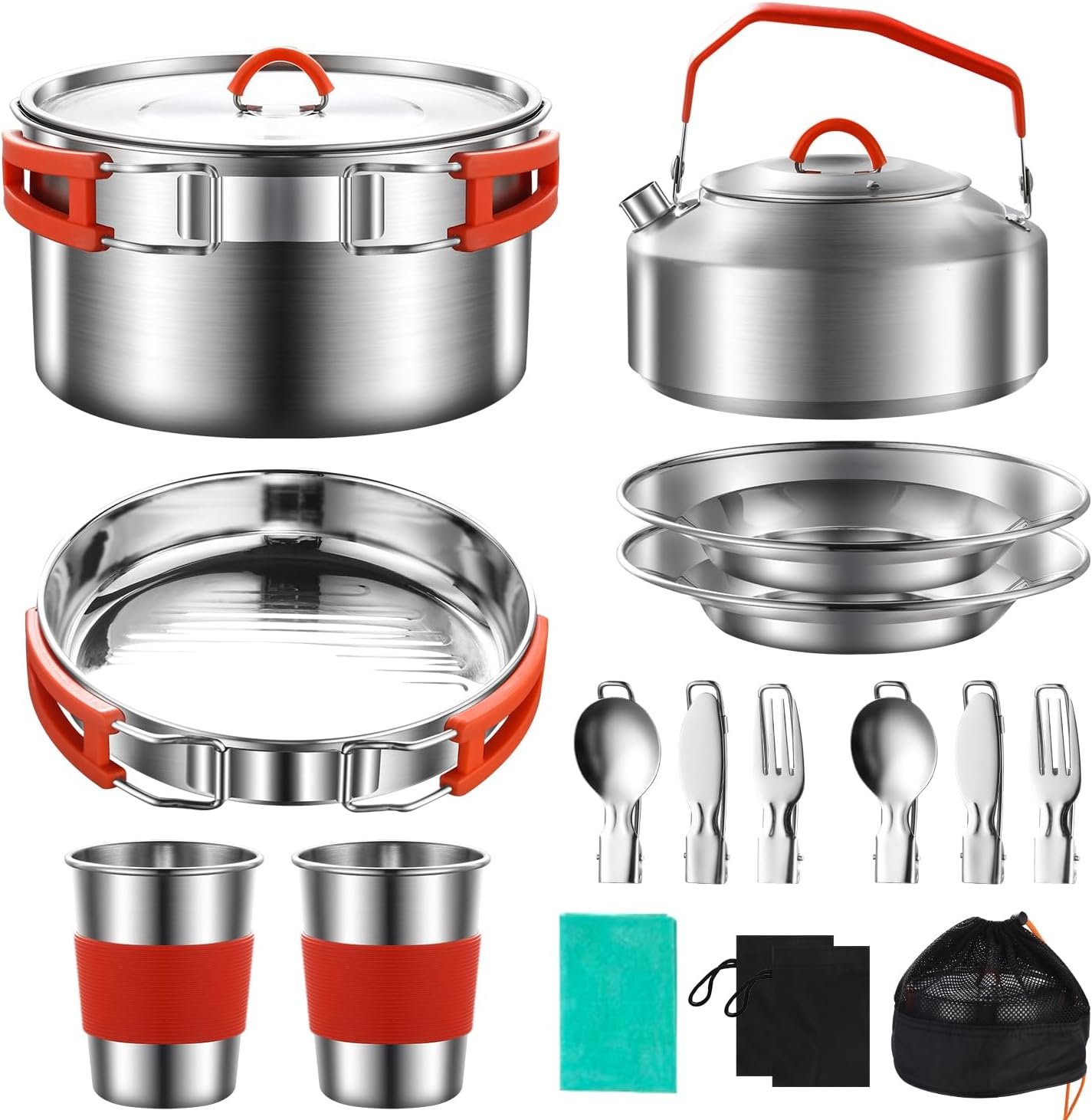 304 Stainless Steel Camping Cookware Set