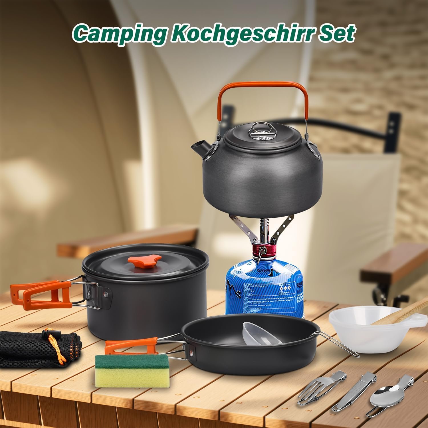 13-Piece Foldable Outdoor Cookware Set - Image 2