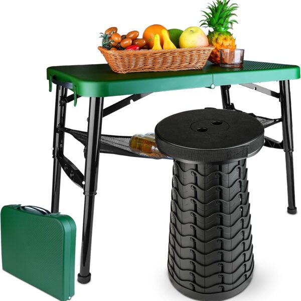 Portable Folding Camping Table and Stool Set