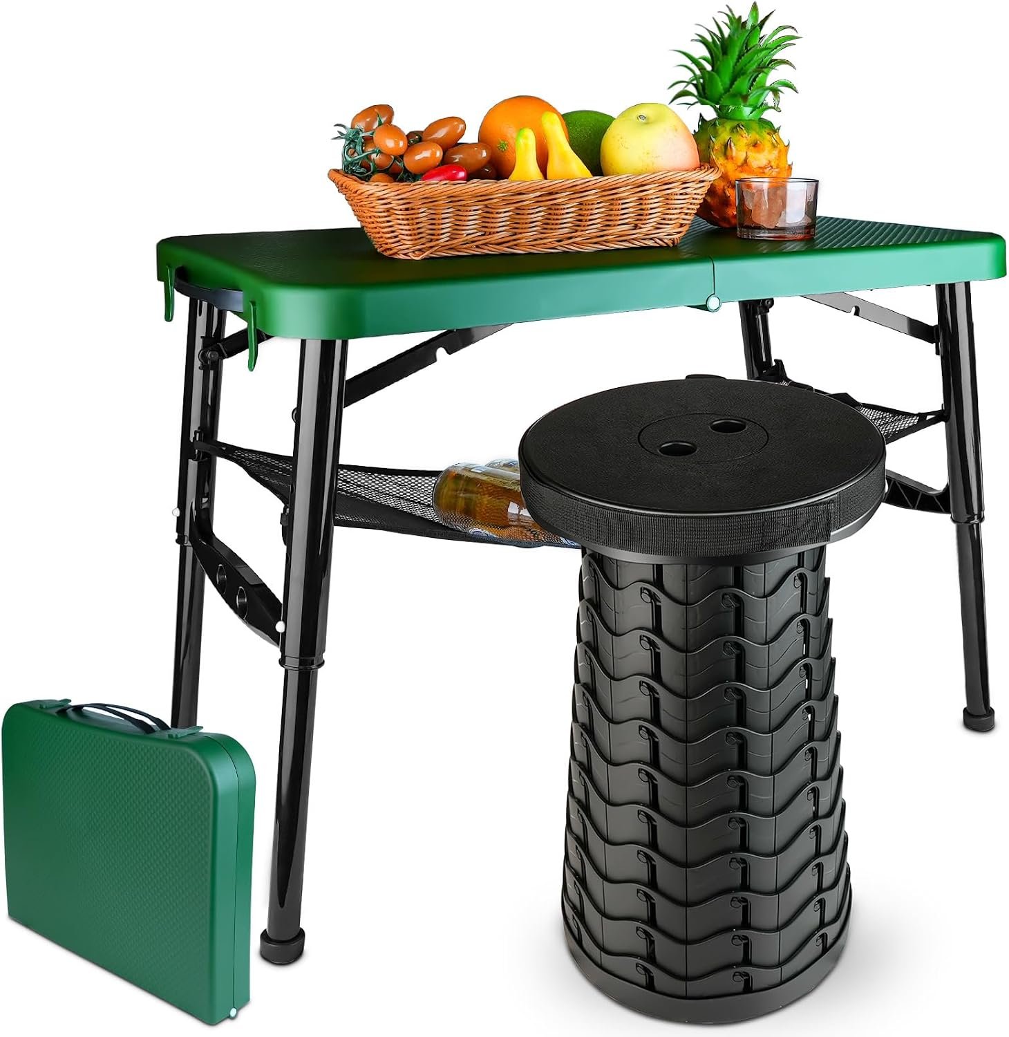 Portable Folding Camping Table and Stool Set