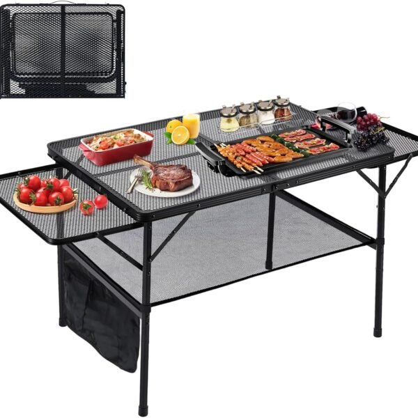 4.4ft Adjustable Folding Grill Camping Table