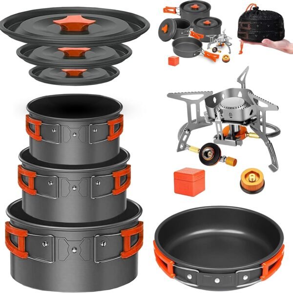 Compact Non-Stick Backpacking Cookware Set