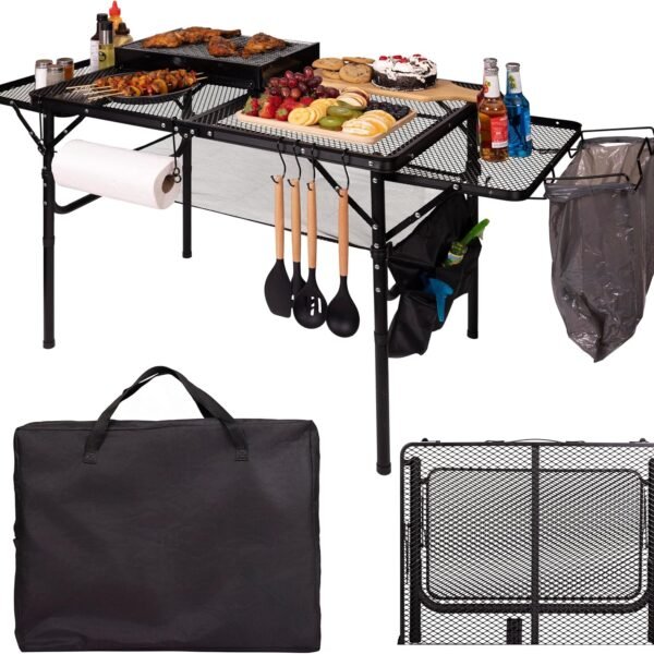 3x2ft Folding Camping Table with Accessories